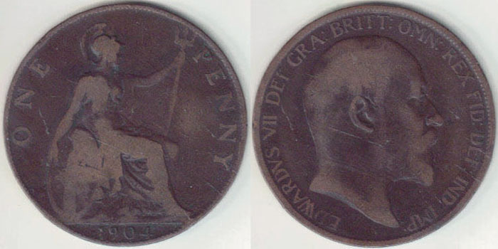 1904 Great Britain Penny A008796